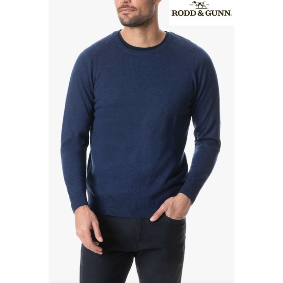RODD & GUNN NWT HAWTREY CREW NECK L/S 100% MERINO WOOL BLUEBELL SWEATER. SIZE M